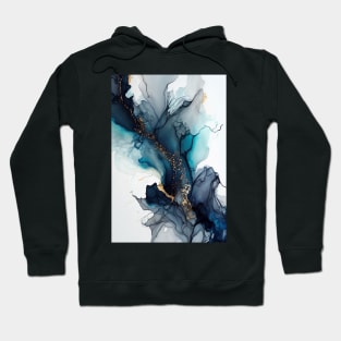 Electric Blue - Abstract Alcohol Ink Art Hoodie